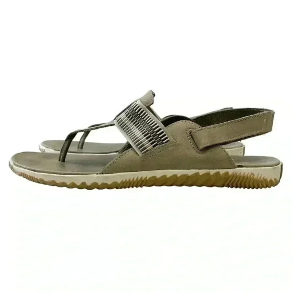 SOREL Out N About Plus Leather Walking Sandal Comfort Sporty Green Size 12 - Picture 7 of 16